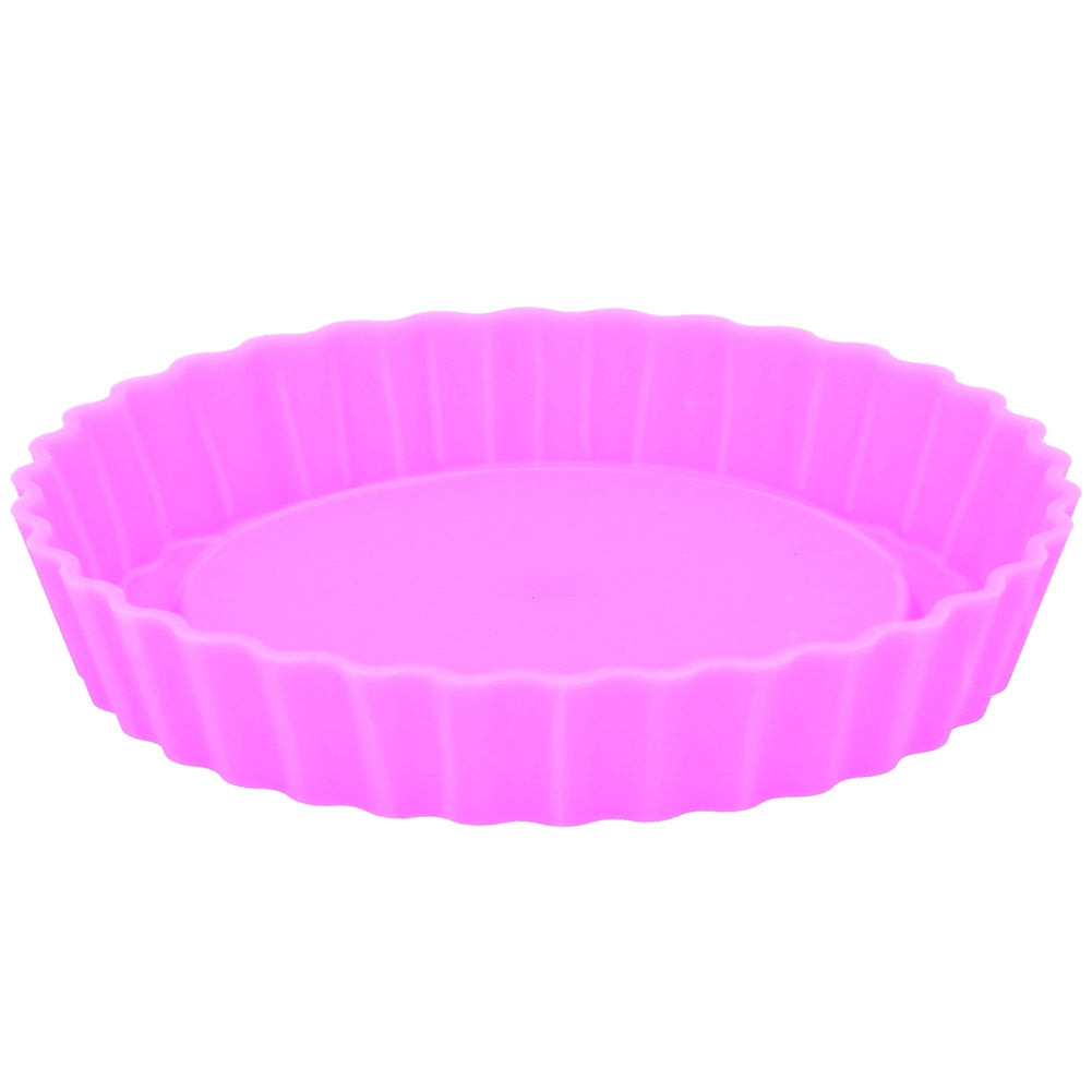 Set 4 Forme di Silicone per Dolci e Torte Salate 12,4 x 2,2 cm Rosa e Rosso