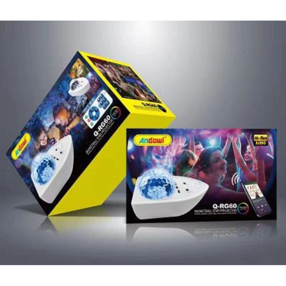 Trade Shop - Lampada Proiettore Stella Led Con Telecomando Rgb Q-rg60 Altoparlante Wireless -