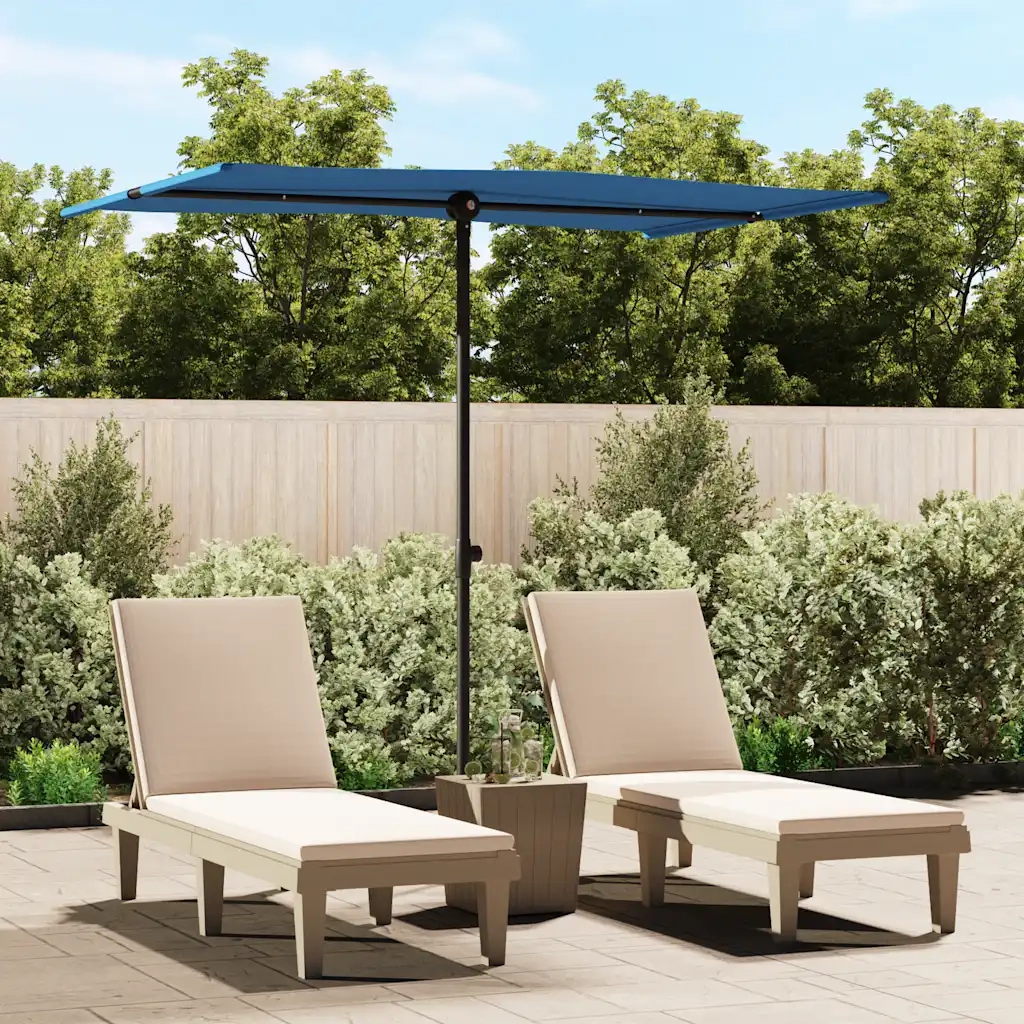Ombrello | Parasolne da Giardino con Palo in Alluminio 2x1,5 m Azzurro
