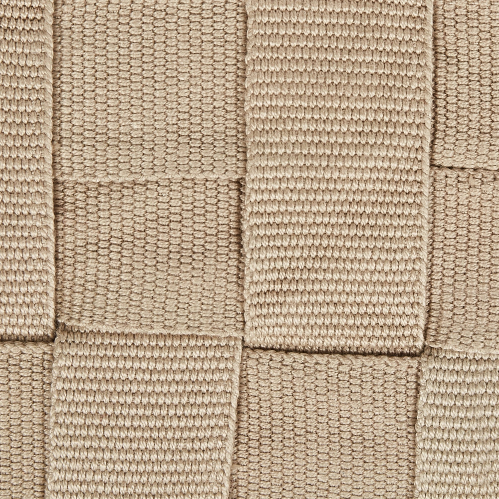 Pouf da giardino in materiale sintetico beige 50 x 50 cm Pouf da esterno intrecciato a mano in stile Boho