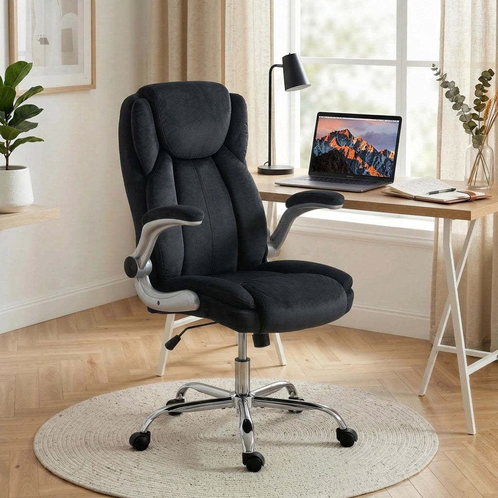 Sedia da Ufficio Ergonomic ¨C zephmum ¨C Schienale Alto, Braccioli Regolabili, Altezza Regolabile, Nero