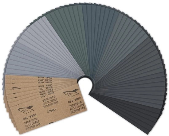 Set di carta abrasiva 72 pezzi - carta abrasiva 400 a 3000 - carburo di silicio - per legno/metallo/veicoli - 23x9,5 cm - per schiarire secco/umido - kit di abrasione