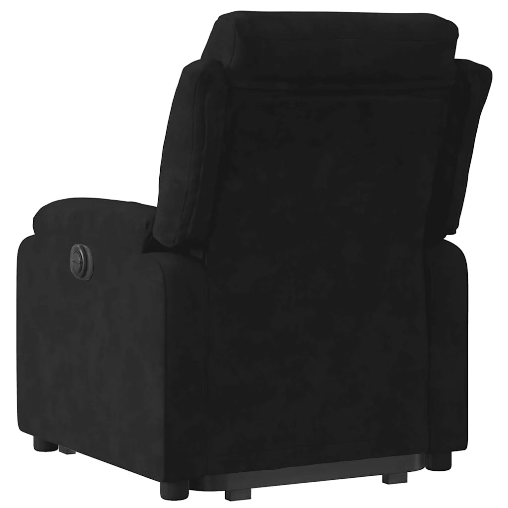 Poltrona Alzapersona Reclinabile Nera in Velluto 3205098