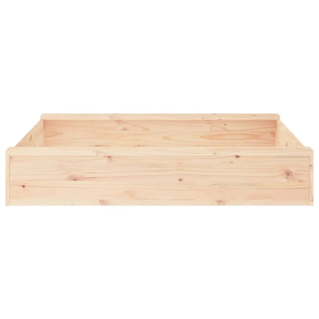 Sabbiera per bambini area giochi da giardino esterna con posti a sedere quadrati legno massello di pino marrone 02_0041518