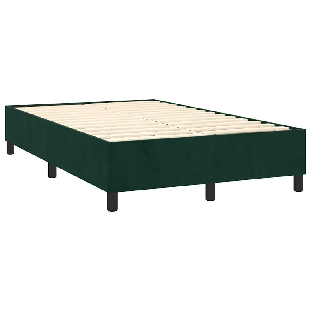Giroletto a Molle con Materasso Verde Scuro 120x200 cm Velluto 3142896