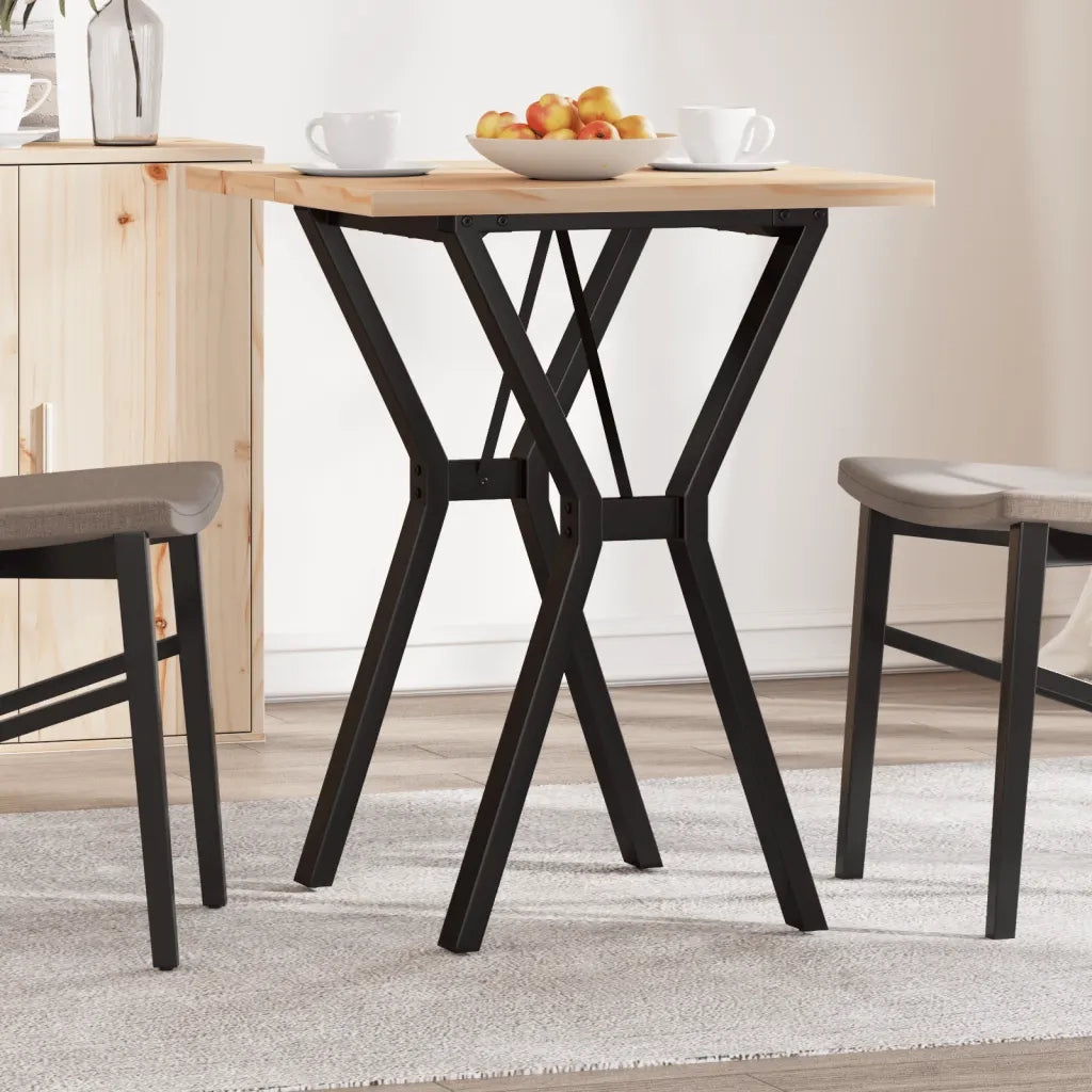 Tavolo da Pranzo Telaio a Y 60x60x75,5 cm Legno Pino e Acciaio