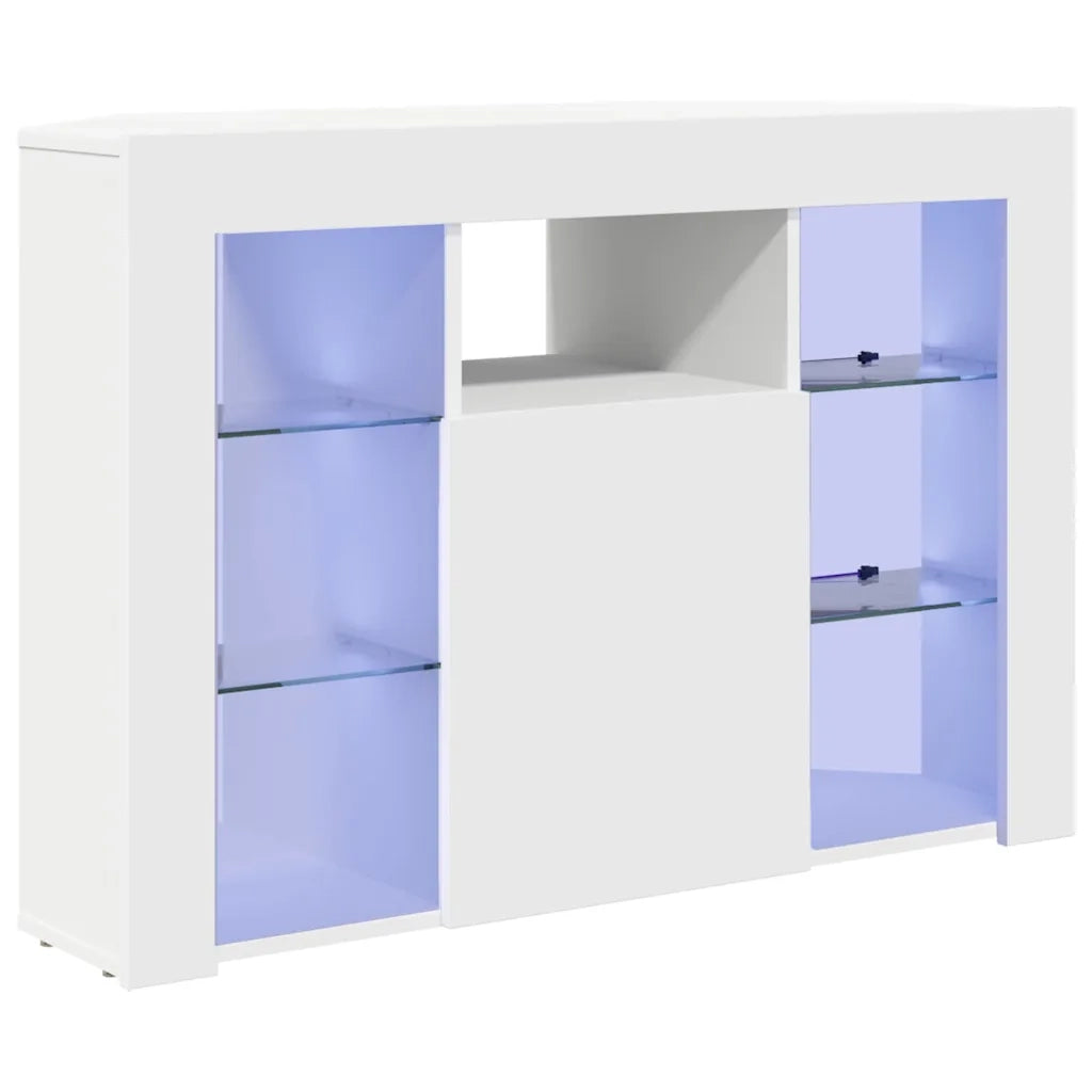 Mobile TV LED Angolare Bianco 100x40x68cm Legno multistrato 889785