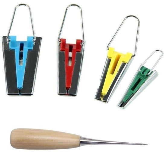 Kit di accessori per cucito e patchwork con nastro di fissaggio a biais di 4 misure - 25 mm 18 mm 12 mm 6 mm