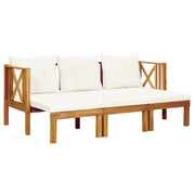 Panca da giardino mobile da giardino per esterni terrazza a 3 posti e cuscini 179 x 66 x 68,5 cm legno massello di acacia 02_0011320