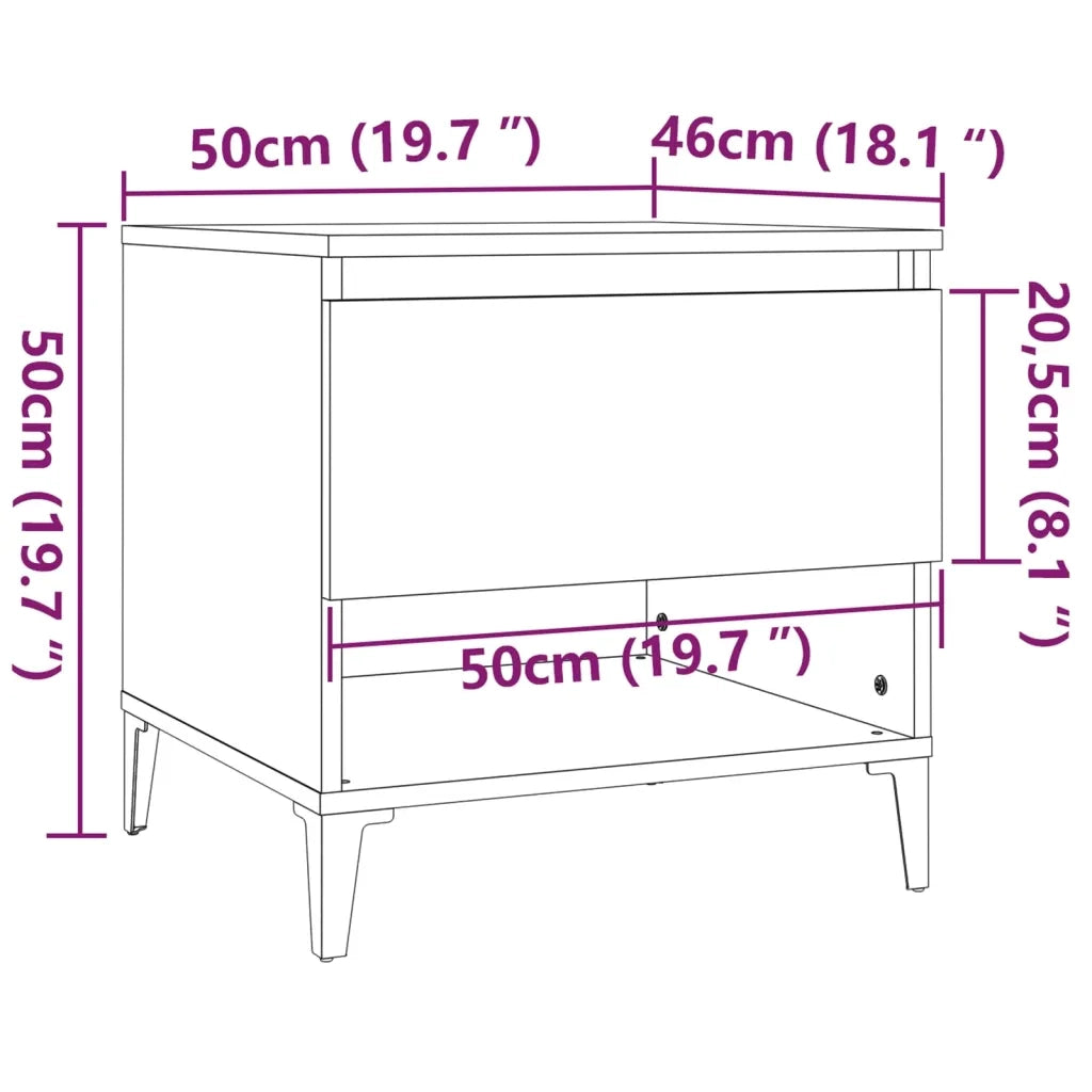 Tavolino Grigio Sonoma 50x46x50 cm in Legno Multistrato 819560