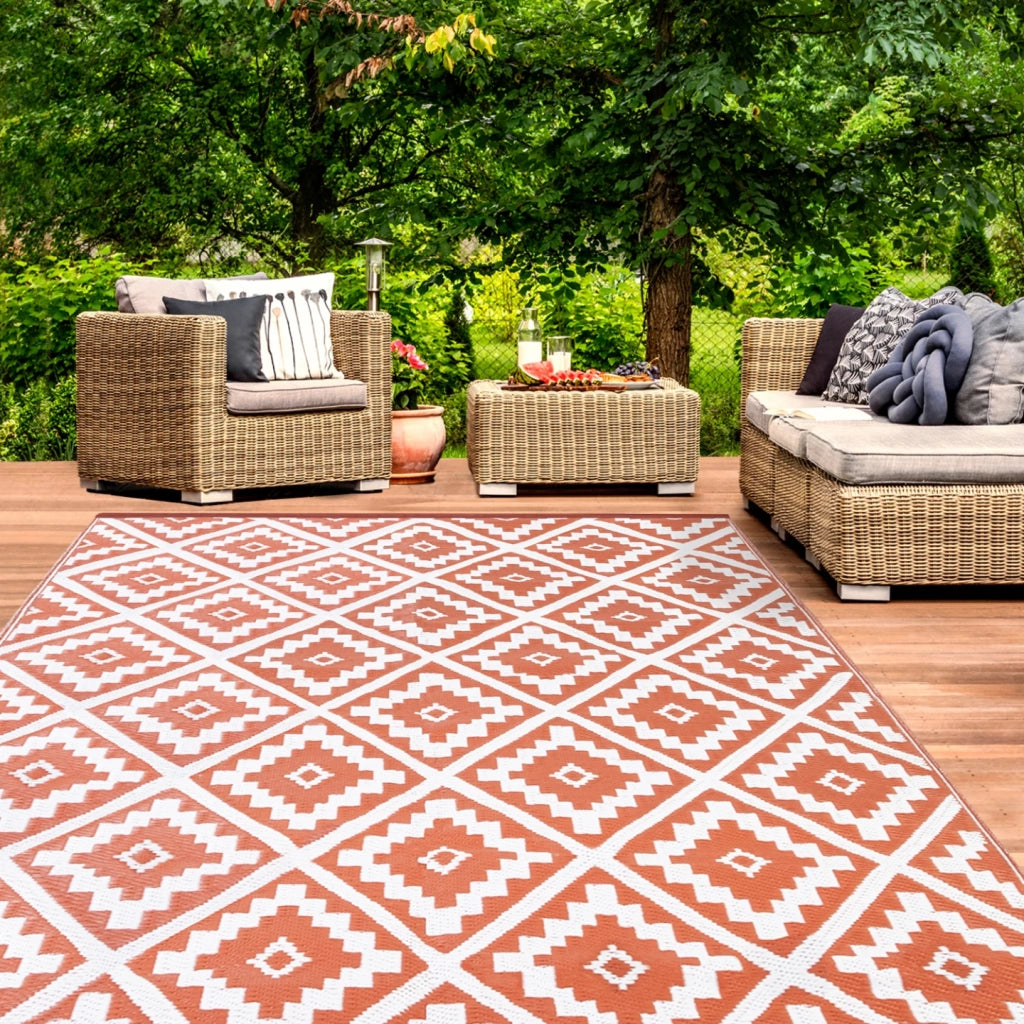 IDMarket - Tappeto per esterni BAHAMAS terracotta 270 x 470 CM