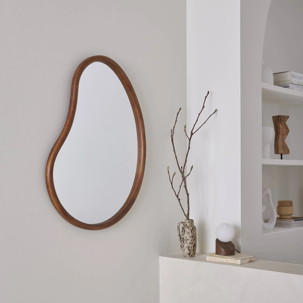 Specchio in legno di abete, 85cm, marrone