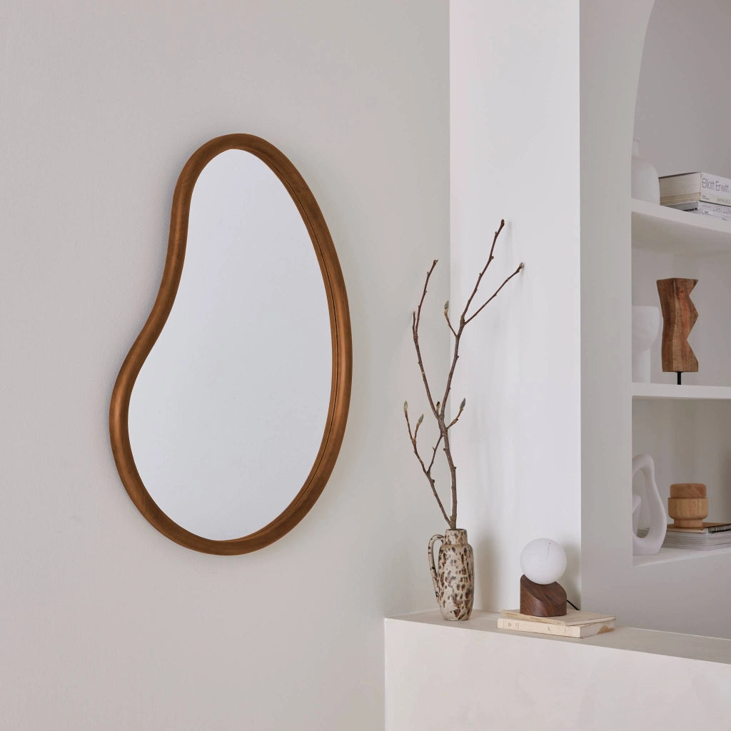 Specchio in legno di abete, 85cm, marrone