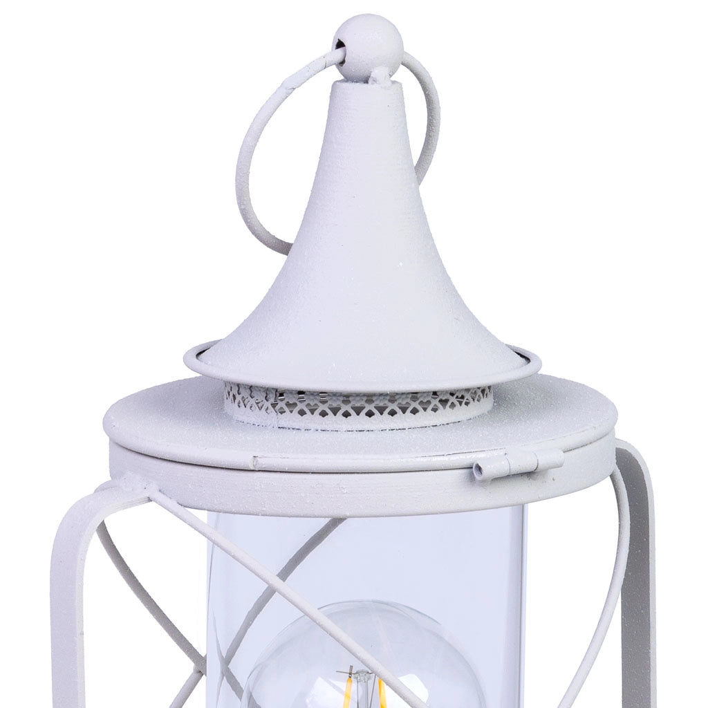 Lampada tavolo metallo bianco LED 21x18.5x46.5/52.5h cm