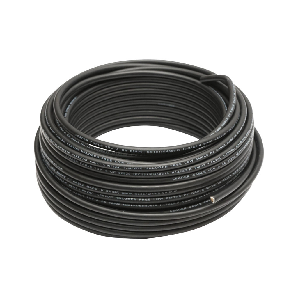 Rotolo di cavo per pannello solare 6mmx30m nero 1,5KV, H1Z2Z2-K Leader