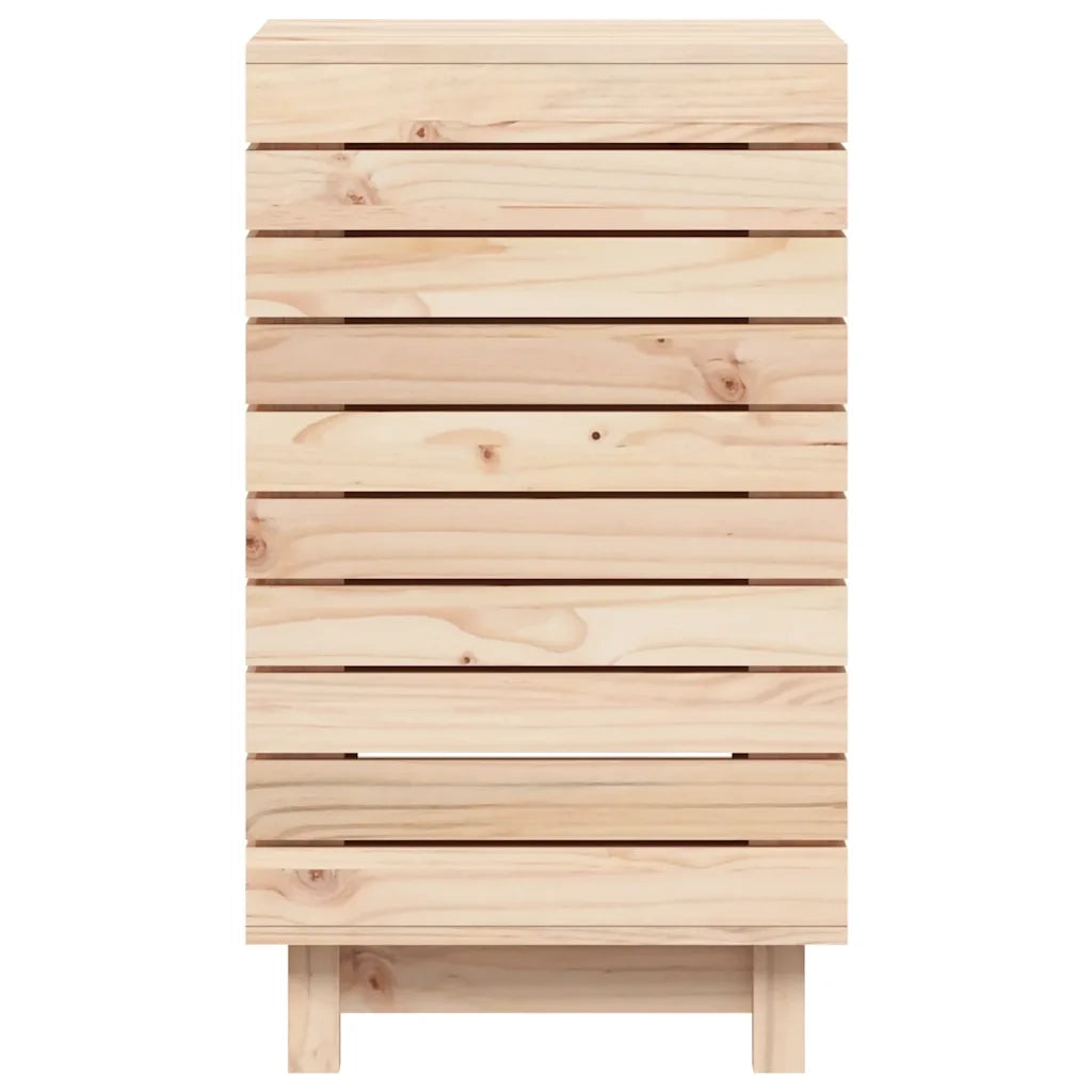 Cesto per Bucato 44x44x76 cm Legno Massello Pino 832321