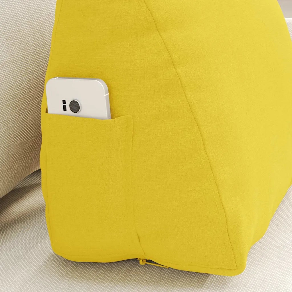 Cuscino per Schiena | Cuscino dorsale Giallo Chiaro 45 x 20 x 35 cm Tessuto