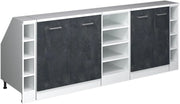 Set di mobili sottotetto Rion, Calcestruzzo nero, 210 cm Set di 5 carcasse armadio profondità 60 cm, adatto per il salvaspazio sotto tetti spioventi