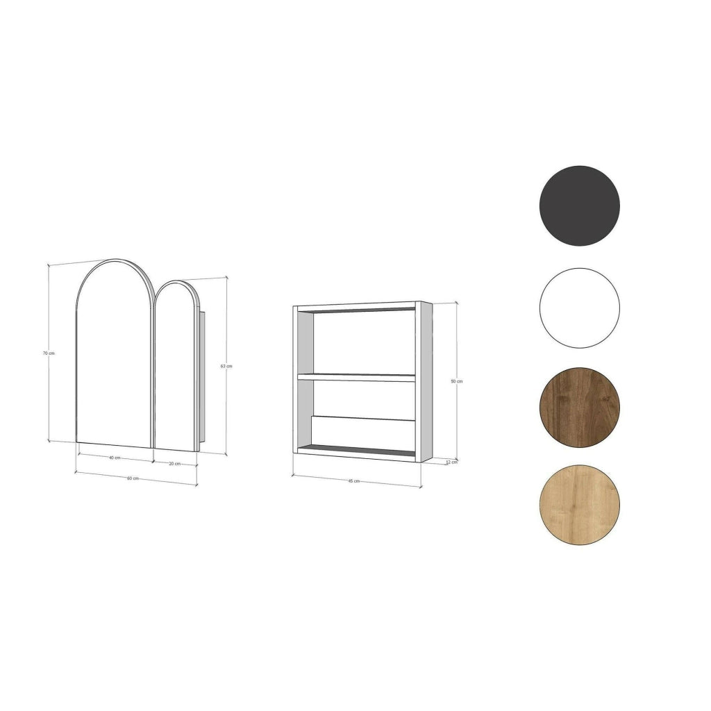 Mobile sottolavabo Paramaribo, Mobiletto da bagno, Contenitore porta lavabo, Armadio per lavandino, 50x12h45 cm, Nero