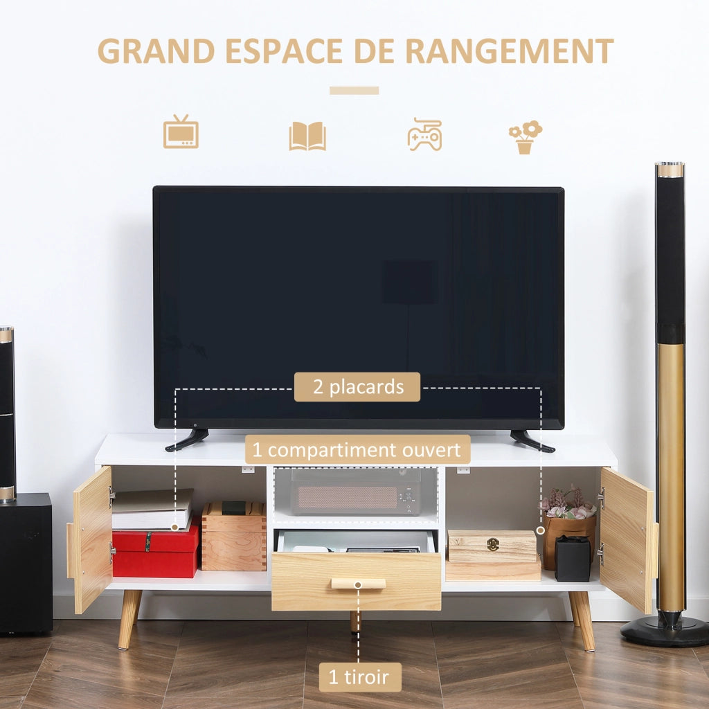 Mobile TV con cassetto e ante ¨C zephmum ¨C 120x37x45,5 cm