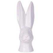 Statuetta decorativa in ceramica bianca piccola 26 cm testa di coniglio con pasquale per soggiorno