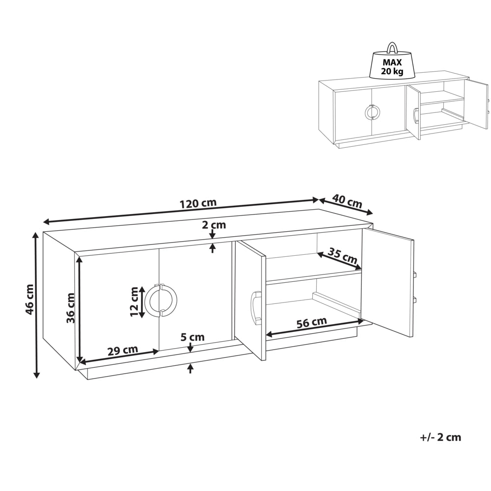 Credenza a 4 ante in MDF nero con ripiani maniglie dorate stile moderno corridoio soggiorno camera da letto contenitore