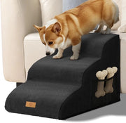 Trappola per Animali 3 Gradini, Trappola per Piccoli Cani e Gatti, Helling per Cani Portatile per Letto e Divano, Trappola per Animali di Alta Qualità con Schiuma e Tasca, Nero