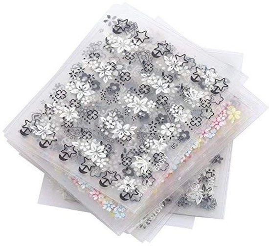 Stickers per unghie 50 pezzi - Fiori 3D - Stickers autoadesivi - Arte per unghie DIY - PVC ecosostenibile - Inoffensivi per le unghie