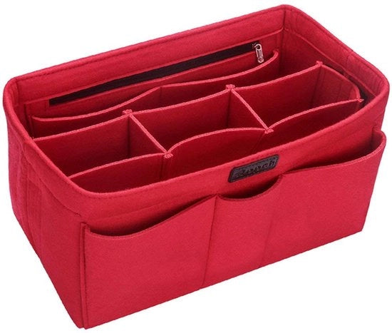 Organizzatore di Borse XL con Tasche Interna, Portafoglio e Supporto per Borse da Spalla, Rosso