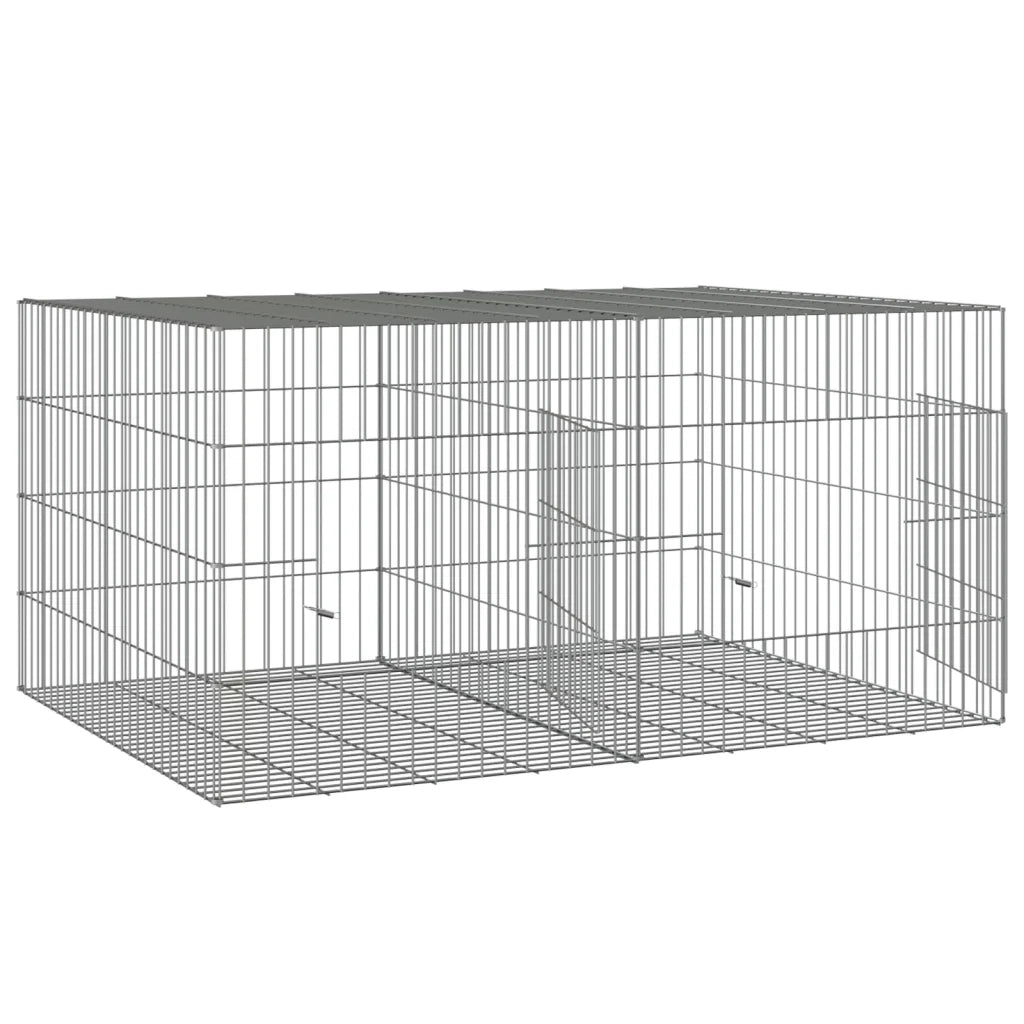 Conigliera con 2 Pannelli 110x79x54 cm Ferro Zincato 171568
