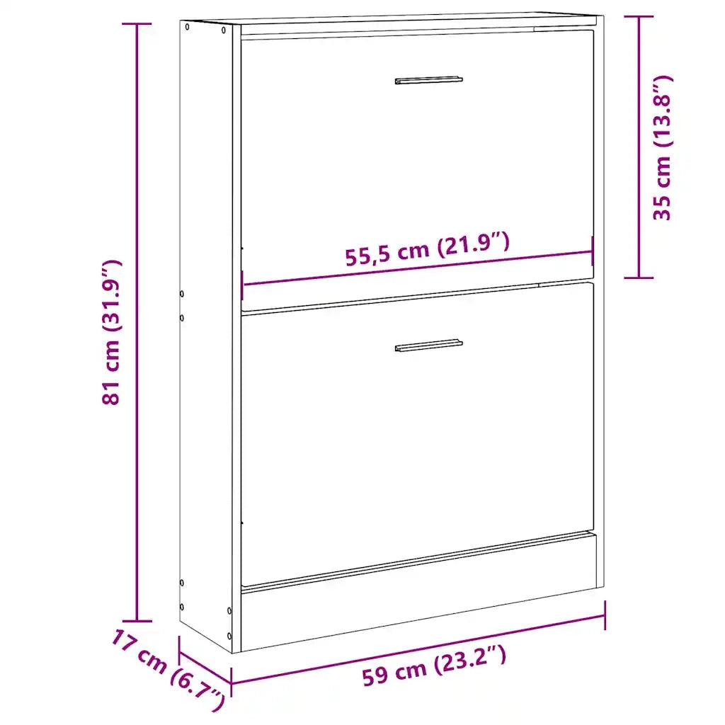 Scarpiera-Scaffale per scarpe Bianca 59x17x81 cm in Legno Massello di Argilla