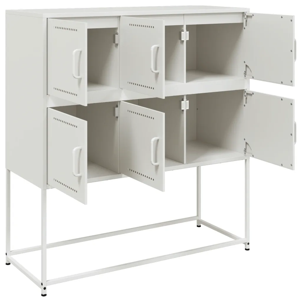 Credenza | Madia | Buffet da pranzo | Armadio da pranzo Bianca 100,5x39x107 cm in Acciaio