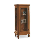 Vetrina colore noce con 1 anta a vetro in stile classico in legno masselloÂ e mdf 60x40x131 H