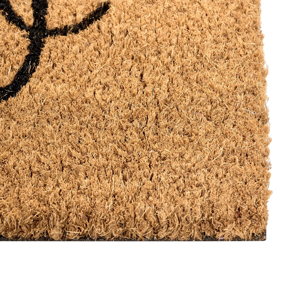 Zerbino in fibra di cocco naturale con fondo in gomma 60 x 90 cm Natale Let it Snow Motivo festivo Antiscivolo