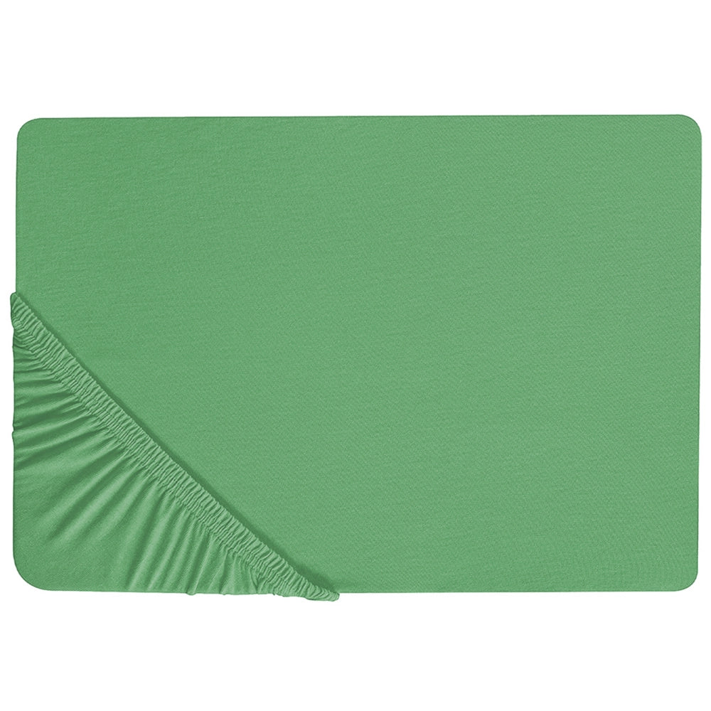 Lenzuolo con angoli cotone verde 140 x 200 cm con bordi elastici modello classico a tinta unita camera da letto classica