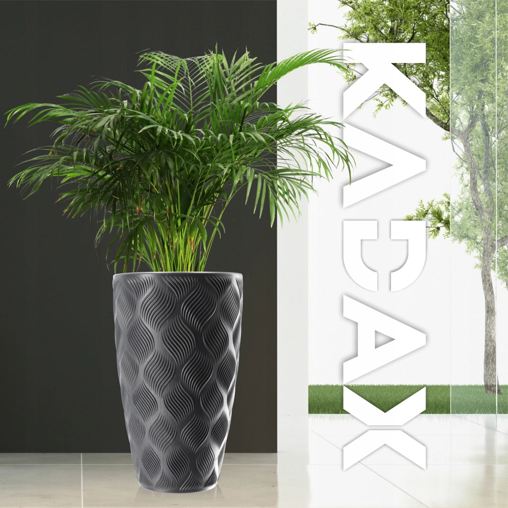 Vaso da fiori KADAX con inserto 58 cm, copertura per vaso da fiori in plastica alta