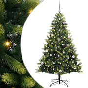 Albero di Natale | Decorazioni natalizie Artificiale Pieghevole 150 LED Verde 150 cm