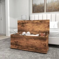 Panca Contenitore Capacità 120 kg per Camera da Letto e Ingresso, in Legno, 100x40x40 cm, Marrone