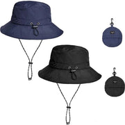 Set di due cappelli da pesca pieghevoli - Impermeabili - Adattabili - Resistenti al vento - Outdoor - Set di due con anelli di chiusura - Cappello da sole