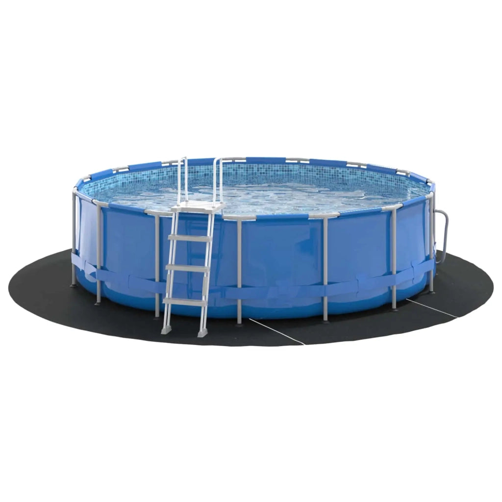 Telo per Fondo Piscina Nero Ø 396 cm Tessuto Non Tessuto 42009115