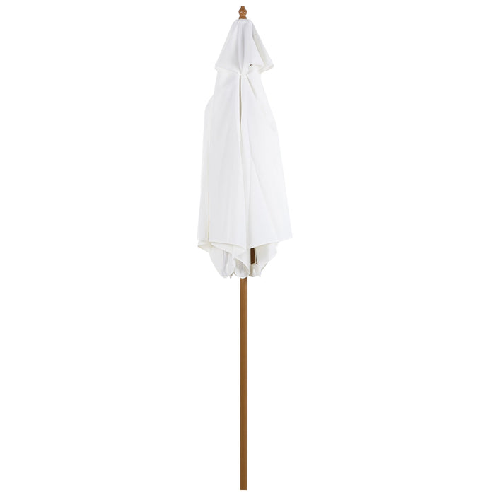 Ombrellone da Giardino Ø2,5x2,3 m Palo Ø38 mm in Bambù Bianco