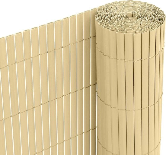 Schermo di Protezione per Balcone - Parete di Protezione per la Privacy - Protezione dal Vento Color: Legno di Bambù Lunghezza: 5 m Altezza: 90 cm