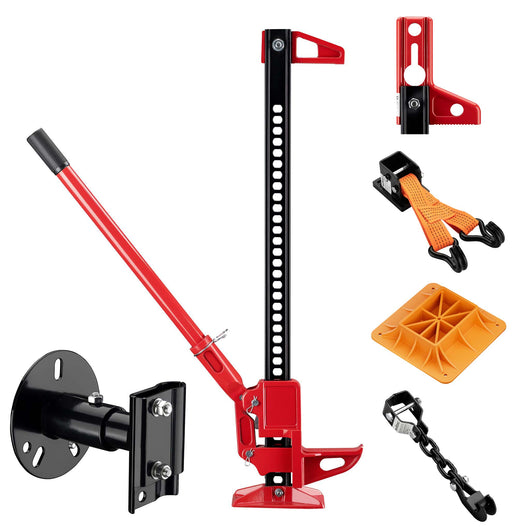 Farm Jack – Profi-Set für extreme Einsätze, Wagenheber bis 3000 kg mit Stützplatte, Radhebe-Adapter, Stoßstangen-Adapter, Reserverad-Halterung, Winden- & Klemmbefestigung