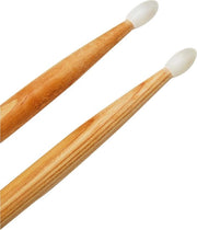 Set di Bastoncini a Tamburo 7A per Tamburi Acustici Tamburi Elettronici Punta Ovale in Nylon con Legno di Nocciolo Consistente Peso e Timbro 3 Paia