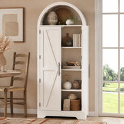 Vetrina alta ad arco con ripiani regolabili in MDF bianco per soggiorno sala da pranzo e studio 75 × 35 × 170 cm
