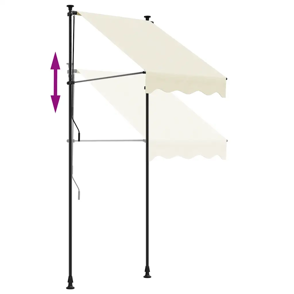 Tenda da Sole Retrattile Crema 150x150 cm in Tessuto e Acciaio