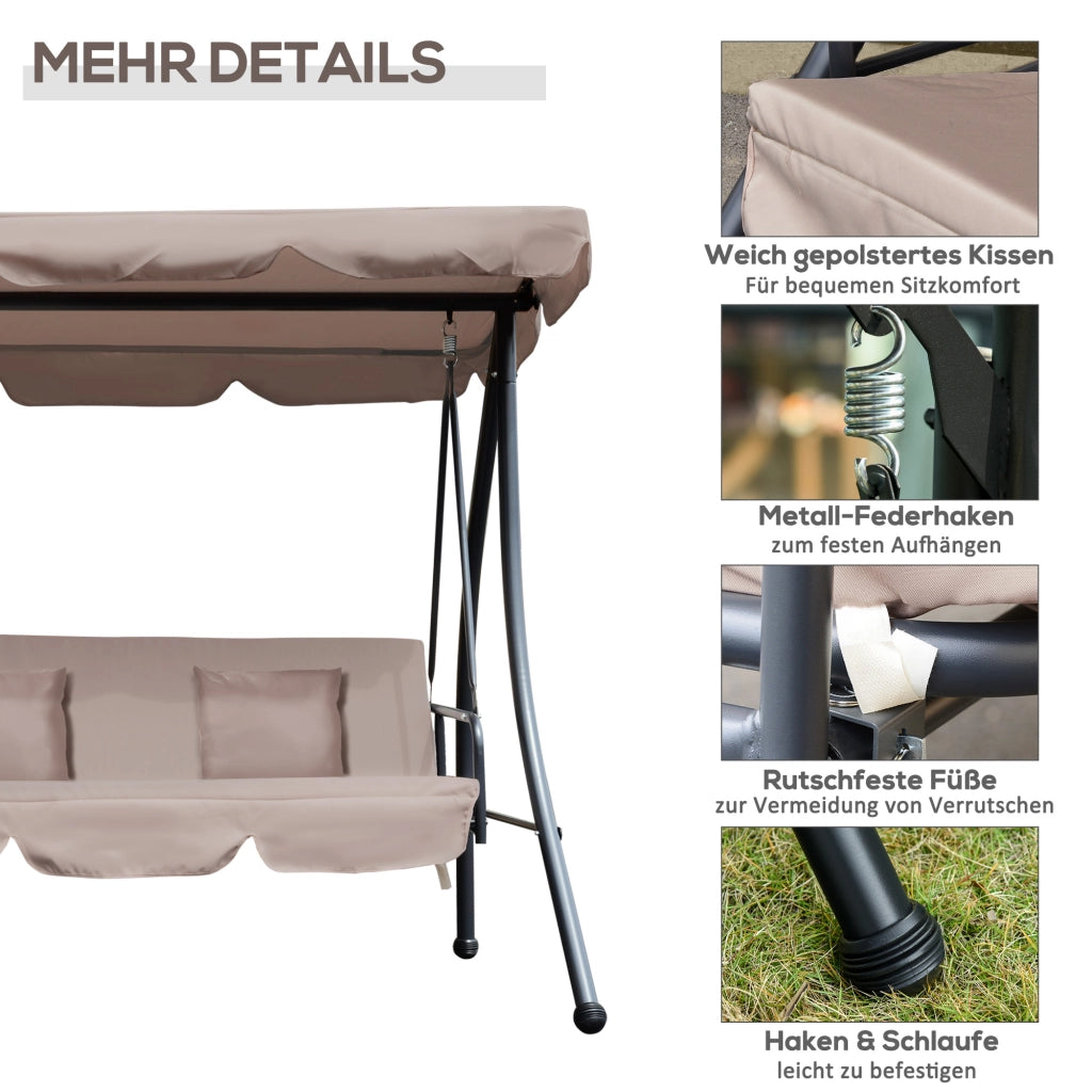 Letto a dondolo Hollywood con funzione letto ¨C zephmum ¨C Marrone 200x125x170 cm