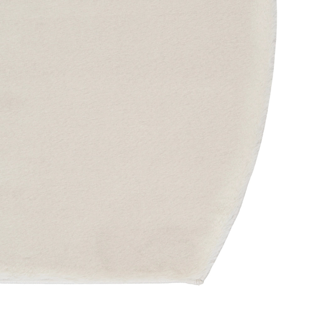 Tappeto Beige Chiaro in Ecopelliccia 160 × 230cm a Pelo Lungo con Retro in Poliestere per Soggiorno e Corridoio Moderni