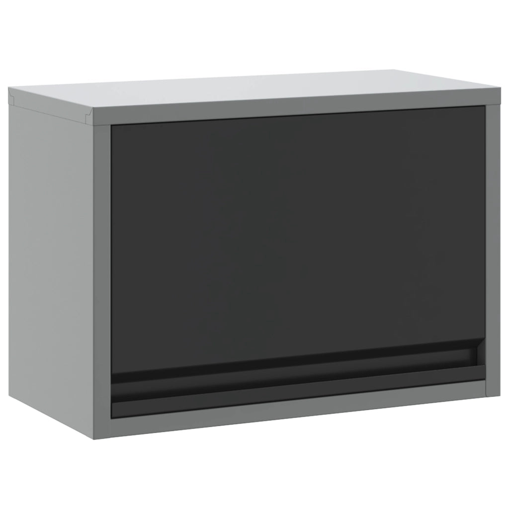 Mobiletto da parete  con porta a sollevamento a gas, Nero 50x25x35 cm