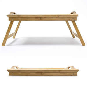 Vassoio per colazione in bambù con mensola da letto pieghevole 2013072